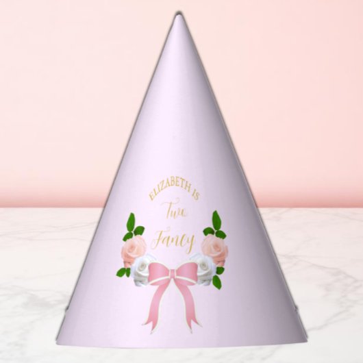 Twee Fancy Boog Bloemen Verjaardag Feesthoedjes