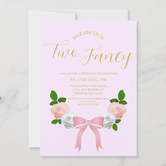 Twee Fancy Boog Bloemen Verjaardag Kaart (Voorkant)