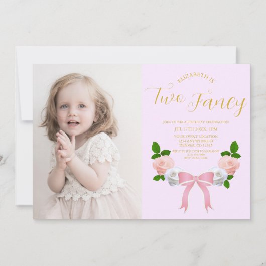 Twee Fancy Boog Bloemen Verjaardag Kaart (Voorkant)