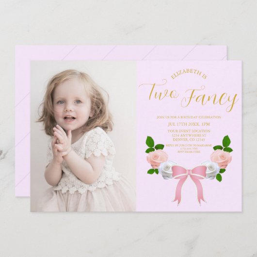 Twee Fancy Boog Bloemen Verjaardag Kaart (Voorkant / Achterkant)