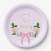 Twee Fancy Boog Bloemen Verjaardag Papieren Bordje (Voorkant)