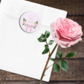 Twee Fancy Boog Bloemen Verjaardag Ronde Sticker