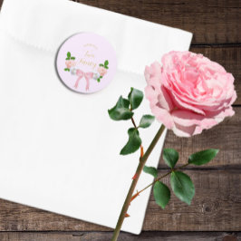 Twee Fancy Boog Bloemen Verjaardag Ronde Sticker