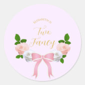 Twee Fancy Boog Bloemen Verjaardag Ronde Sticker (Voorkant)