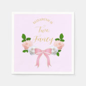 Twee Fancy Boog Bloemen Verjaardag Servet (Voorkant)