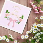 Twee Fancy Boog Bloemen Verjaardag Servet