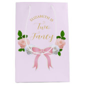 Twee Fancy Boog Bloemige Verjaardag Medium Cadeauzakje (Voorkant)