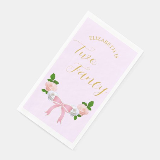 Twee Fancy Bow Bloemen Verjaardag servetten (Hoek)