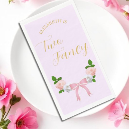 Twee Fancy Bow Bloemen Verjaardag servetten