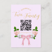 Twee Fancy Bow Bloemen Verjaardagsregister Informatiekaartje (Voorkant)