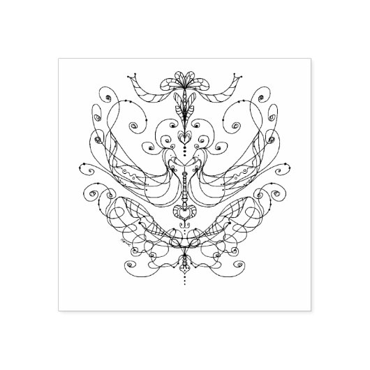 Twee Fancy eenden Rubberstempel (Afrduk)