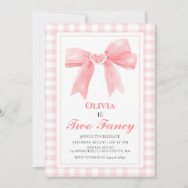 Twee Fancy Roze Strik chic Coquette 2de verjaardag Kaart