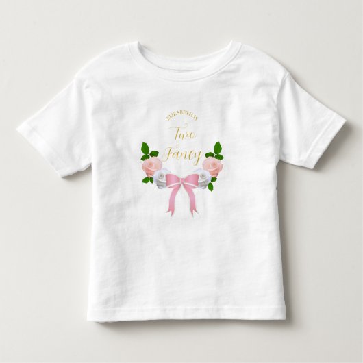 Twee Fancy Strik Verjaardagsbloemen Kinder Shirts (Voorkant)