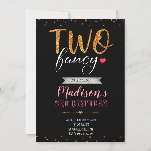 Twee fancy verjaardagsuitnodiging kaart (Voorkant)