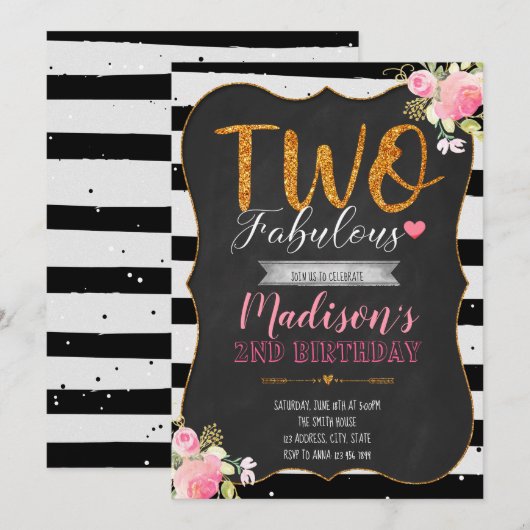 Twee fantastische verjaardagsfeestjes kaart (Voorkant / Achterkant)