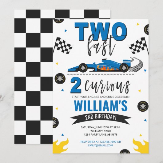 Twee Fast 2 Curious Blue Kaart (Voorkant / Achterkant)