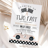 TWEE Fast Birthday Invitation Race Car 2e verjaard Kaart