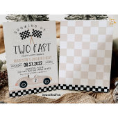 TWEE Fast Birthday Invitation Race Car 2e verjaard Kaart