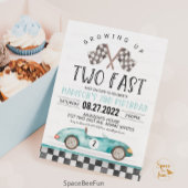 TWEE Fast Birthday Invitation Race Car 2e verjaard Kaart
