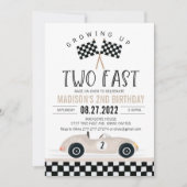 TWEE Fast Birthday Invitation Race Car 2e verjaard Kaart (Voorkant)