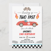 Twee Fast Birthday Party Race Car 2e verjaardag In Kaart (Voorkant)