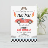 Twee Fast Birthday Party Race Car 2e verjaardag In Kaart (Staand voorkant)