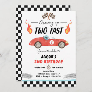 Twee Fast Birthday Party Race Car 2e verjaardag In Kaart