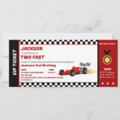 Twee Fast Birthday Race Car Racing Party Ticket Kaart (Voorkant)