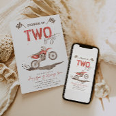 TWEE Fast Birthday-uitnodiging | Twee snelle parti Kaart