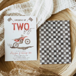 TWEE Fast Birthday-uitnodiging | Twee snelle parti Kaart