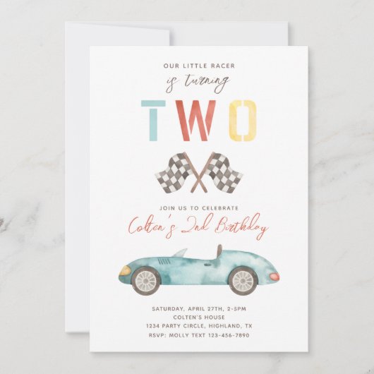 TWEE Fast Birthday-uitnodiging | Uitnodiging tot r (Voorkant)