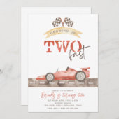 TWEE Fast Birthday-uitnodiging | Uitnodiging tot r (Voorkant / Achterkant)