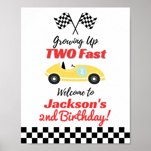 TWEE Fast Birthday Welcome Sign Poster (Voorkant)