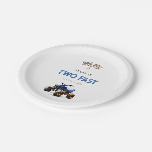 TWEE Fast Blue 4 Wheeler Papieren Bordje (Gekanteld)