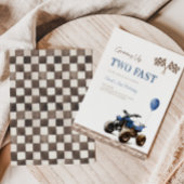 TWEE Fast Blue 4 Wheeler Verjaardag uitnodiging