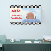 Twee Fast Blue Beer Race Car 2e HBD Party Spandoek (Beurs)