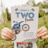 Twee Fast Blue Dirt Bike Uitnodiging