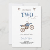TWEE Fast Blue Dirt Bike Verjaardag uitnodiging (Voorkant)