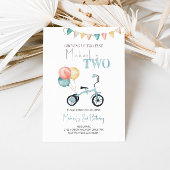 TWEE Fast Blue driewieler verjaardagsuitnodiging Kaart