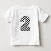 Twee Fast Blue Race Car 2de Birthday Party Outfit (Achterkant)