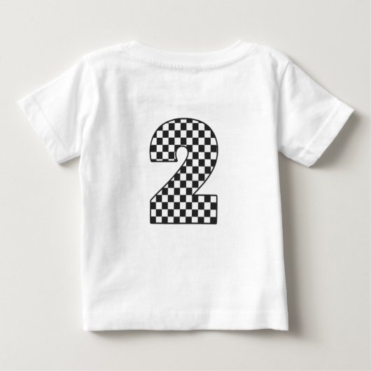 Twee Fast Blue Race Car 2de Birthday Party Outfit (Achterkant)
