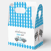 Twee Fast Blue Race Car 2e verjaardag uitnodiging Bedankdoosjes (Geopend)