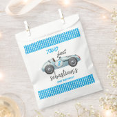 Twee Fast Blue Race Car 2e verjaardag uitnodiging Bedankzakje (Geknipt)