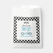 Twee Fast Blue Race Car 2e Verjaardagsfeest Bedankzakje (Voorkant)