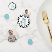 Twee Fast Blue Race Car 2e Verjaardagsfeest Confetti (Groep)