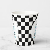 Twee Fast Blue Race Car 2e Verjaardagsfeest Papieren Bekers (Links)