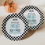 Twee Fast Blue Race Car 2e Verjaardagsfeest Papieren Bordje<br><div class="desc">Dit is een twee Fast Blue Race Car 2nd Birthday Party Paper Borden!</div>