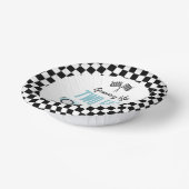 Twee Fast Blue Race Car 2e Verjaardagsfeest Papieren Kommen (Gebogen)