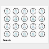 Twee Fast Blue Race Car 2e Verjaardagsfeest Ronde Sticker (Vel)