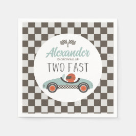 Twee Fast Blue Race Car Birthday Napkins Servet
